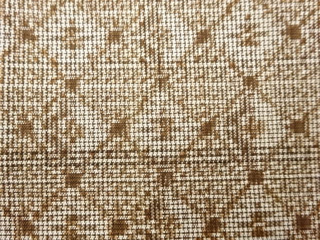 JAPANESE KIMONO / ANTIQUE KIMONO / DORO OSHIMA TSUMUGI / WOVEN DIAGONAL GRID